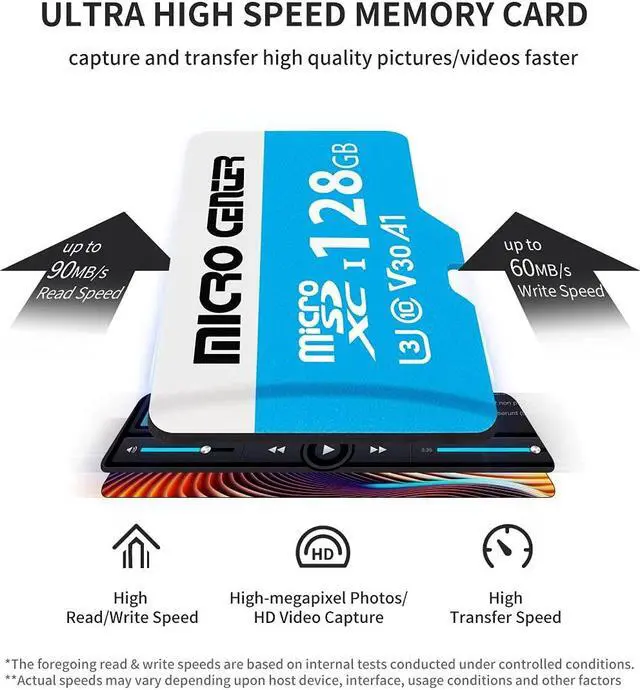 Alt view image 3 of 5 - Micro Center 128GB microSDXC Card 2 Pack, Nintendo-Switch Compatible Flash Memory Card, UHS-I C10 U3 V30 4K UHD Video A1 R/W Speed up to 90/60 MB/s Micro SD Card with Adapter (128GB x 2)