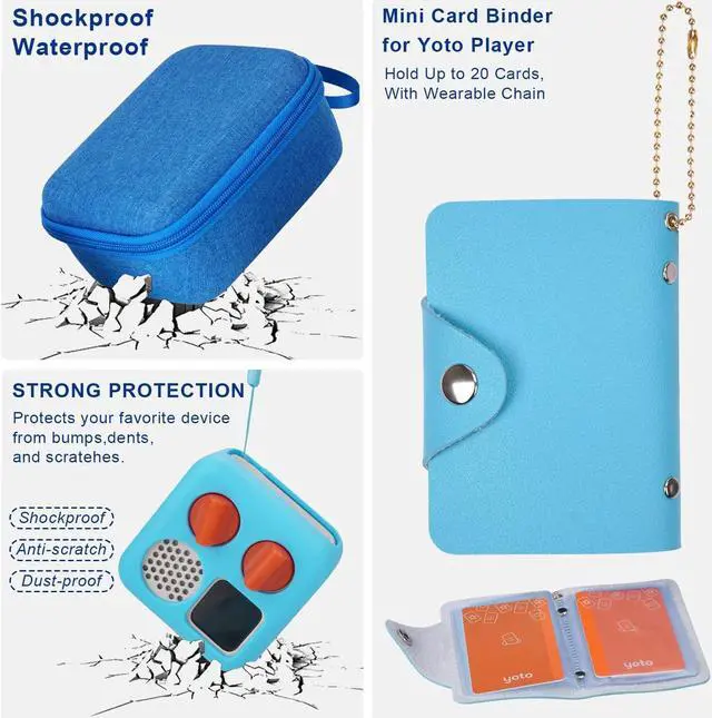 Alt view image 5 of 5 - MGZNMTY Travel Storage Case and Thicken Silicone Cover Compatible with Yoto Mini Player - Kids Audio & Music Player and Card Holder for Yoto Card Hold Up to 20 Cards (Blue)
