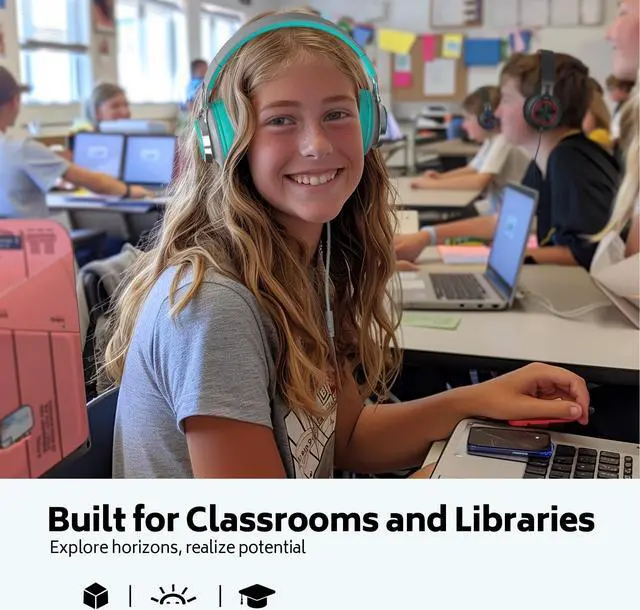 Alt view image 2 of 5 - MIXCU 6 Pack Headphones Wired Bulk for School Kids Teens, Over-Ear Headsets for Classroom Chromebook Computer with Microphone 3.5mm Jack, Foldable, No-Tangle Cord, Comfortable