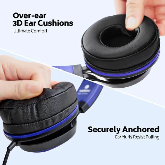 Alt view image 3 of 5 - MIXCU 6 Pack Headphones Wired Bulk for School Kids Teens, Over-Ear Headsets for Classroom Chromebook Computer with Microphone 3.5mm Jack, Foldable, No-Tangle Cord, Comfortable