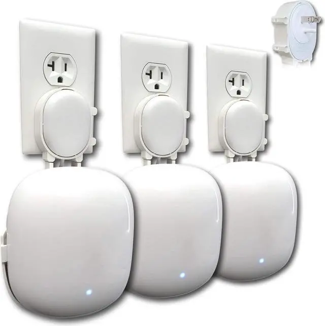 Main image of The Nest Wifi Pro Genie Wall Mount Outlet Holder Stand (3-Pack) | Lowest Profile | Open Access | No Messy Screws or Tape | Reinforced Support | Horizontal and Vertical Outlets