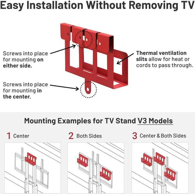 Alt view image 5 of 5 - WALL HDD Hard Disk Drive, Streaming Device, Router, Modem Holder for All WALL TV Stand Models