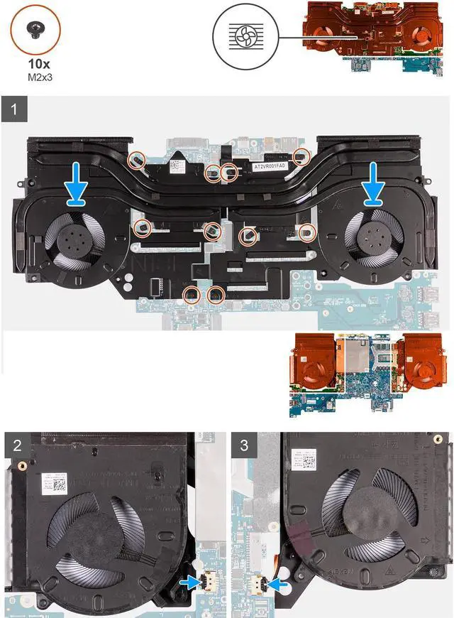 Alt view image 2 of 5 - Deal4GO 5V/0.5A CPU & GPU Graphics Cooling Fan w/Heatsink Thermal Assembly Y44N6 Replacement for Dell Alienware M15 R3 M15 R4 2020 (with RTX Graphics)
