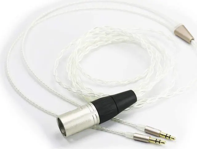 Main image of NewFantasia 4-pin XLR Balanced cable 6N OCC Copper Single Crystal Silver Plated Cord Compatible with Hifiman Arya, Sundara, Ananda, HE400SE headphones 2.1m/6.8ft (4-pin XLR to dual 3.5mm Version)