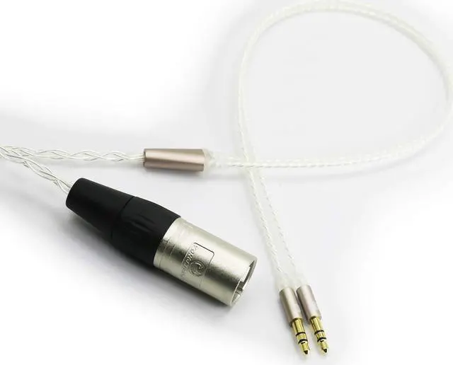 Alt view image 4 of 4 - NewFantasia 4-pin XLR Balanced cable 6N OCC Copper Single Crystal Silver Plated Cord Compatible with Hifiman Arya, Sundara, Ananda, HE400SE headphones 2.1m/6.8ft (4-pin XLR to dual 3.5mm Version)