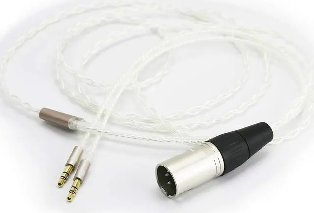 Alt view image 3 of 4 - NewFantasia 4-pin XLR Balanced cable 6N OCC Copper Single Crystal Silver Plated Cord Compatible with Hifiman Arya, Sundara, Ananda, HE400SE headphones 2.1m/6.8ft (4-pin XLR to dual 3.5mm Version)