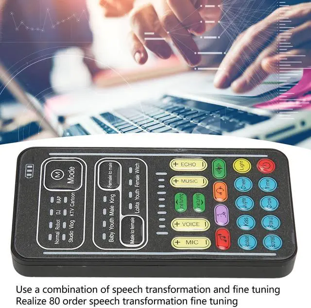 Alt view image 2 of 5 - Voice Changer, Handheld Portable Microphone Voice Disguiser Modulator, for PS4PS5 XBOXONE SwitchPC and PUGB Gaming Phone Computer PC Tablet, Live Sound Card
