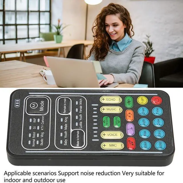 Alt view image 3 of 5 - Voice Changer, Handheld Portable Microphone Voice Disguiser Modulator, for PS4PS5 XBOXONE SwitchPC and PUGB Gaming Phone Computer PC Tablet, Live Sound Card