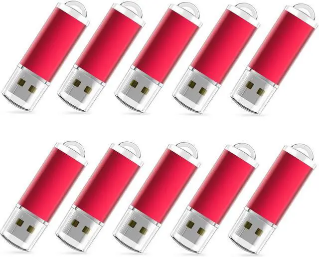 Main image of RAOYI 10 Pack 32GB USB Flash Drive USB 2.0 Memory Stick Thumb Drive Pen Drive Jump Drive-Red