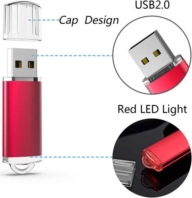 Alt view image 2 of 5 - RAOYI 10 Pack 32GB USB Flash Drive USB 2.0 Memory Stick Thumb Drive Pen Drive Jump Drive-Red