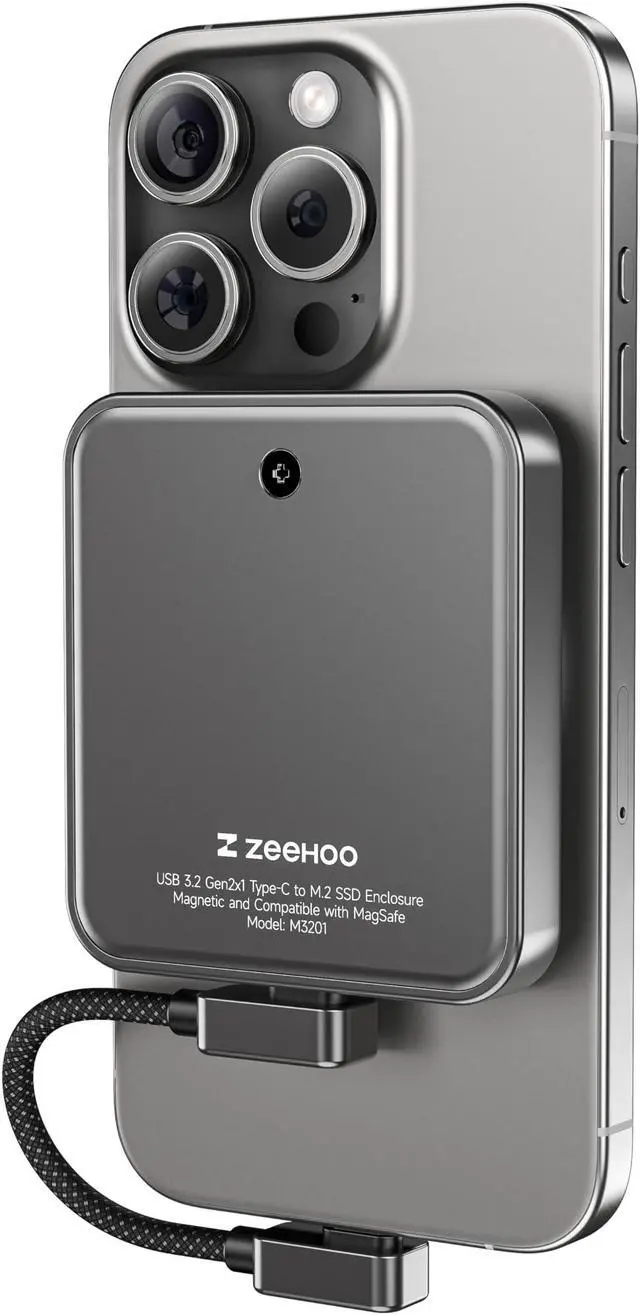 Main image of ZeeHoo Magnetic 2230 NVMe M.2 SSD Enclosure, 10Gbps USB C 3.2 to NVMe M.2 Adapter, Aluminum External SSD Case, Support M-Key B+M Key UASP