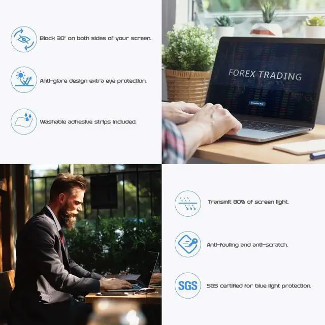 Main image of Slice of Goodness Computer Privacy Screen Filter for Widescreen Monitor - Anti-Glare, Blue Light Reduction, and Privacy Shield Protector - 20.1 Inch 16:10 Aspect Ratio