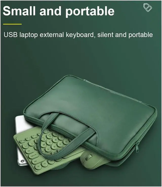 Alt view image 5 of 5 - Keyboard and Mouse Combo,2.4G Wireless 79 Cute Round Keys Small Keyboards Silent and 1600 DPI Optical Mice Set (Green)