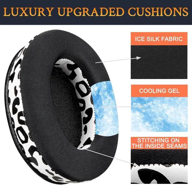 Alt view image 4 of 5 - SOULWIT Cooling-Gel Replacement Earpads for Sony WH-1000XM3 (WH1000XM3) Over-Ear Headphones, Ear Pads Cushions with High-Density Noise Isolation Foam, Added Thickness - Snow Leopard