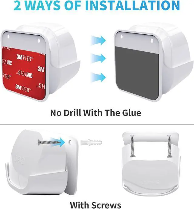 Alt view image 4 of 5 - 3Pack Wall Mount Holder for eero 6 Plus 6+ and eero 6 Router Mesh Wi-Fi System,Wall Mount Stand Bracket for eero 6 Plus and eero 6 tri-Band Mesh,Wall Bracket for eero 6+ Extender Router Wire Organizer