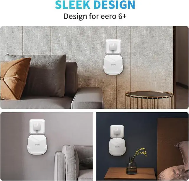 Alt view image 3 of 5 - 3Pack Wall Mount Holder for eero 6 Plus 6+ and eero 6 Router Mesh Wi-Fi System,Wall Mount Stand Bracket for eero 6 Plus and eero 6 tri-Band Mesh,Wall Bracket for eero 6+ Extender Router Wire Organizer