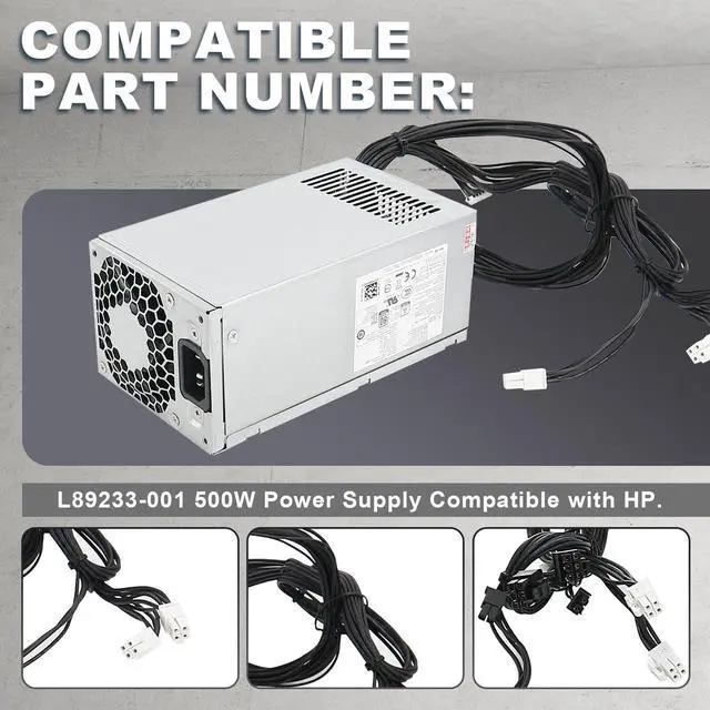 Alt view image 3 of 5 - Power Supply 500W Compatible with HP 280 G8 Pro Z2 G5 Festo Replacement L77487-003 L81009-800 L77487-001 L89233-001 PA-5501-2HA DPS-500AB-51 TE01 TG01