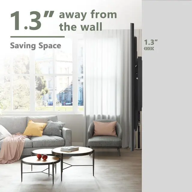 Alt view image 3 of 5 - Fixed TV Wall Mount for 37-82 Inch TVs, Max VESA 600x400mm, Holds up to 132 lbs & Fixed TV Wall Mount for Most 26-60 Inch TVs Max VESA 400x400mm, Holds up to 99 lbs by USX STAR