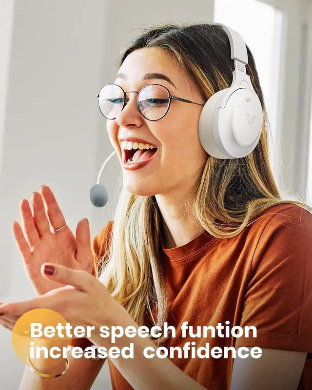 Alt view image 4 of 5 - VOXii Auditory Feedback Wireless Headphones - Brain Training Bluetooth Headphones, Enhanced Speech, Language, Memory and Attention, for You and Your Children, Help with Autism ADHD (Creamy White)
