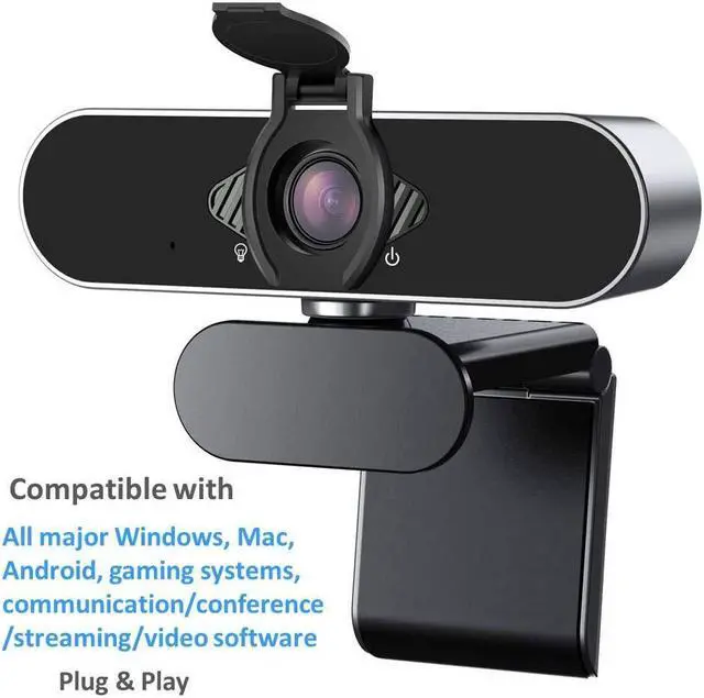 Alt view image 4 of 5 - Wennyn Webcam 1080P HD with Microphone & Privacy Cover, USB Web Cam with Live Streaming HD Video for Mac, PC, Computer and Laptop, Wide Angle Lens 1080P Web Camera with 360 Degree Flexible Mount