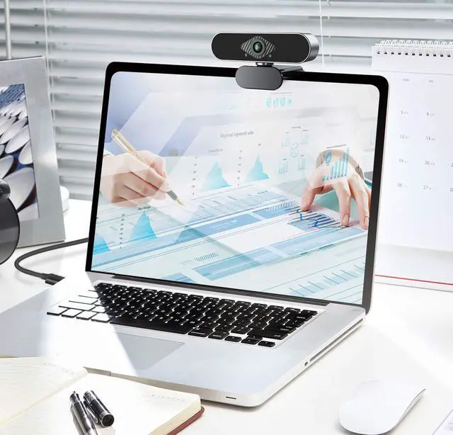 Alt view image 3 of 5 - Wennyn Webcam 1080P HD with Microphone & Privacy Cover, USB Web Cam with Live Streaming HD Video for Mac, PC, Computer and Laptop, Wide Angle Lens 1080P Web Camera with 360 Degree Flexible Mount