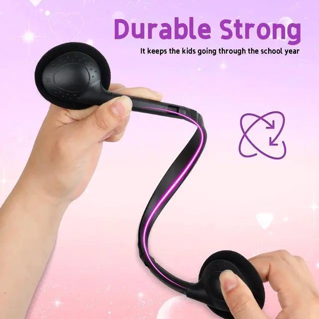 Alt view image 3 of 5 - YFSFQS Kids Headphones Bulk 30 Pack for School Students Children Teen Boys Girls, Wholesale Disposable Headphones for Classroom Earphones (Black)