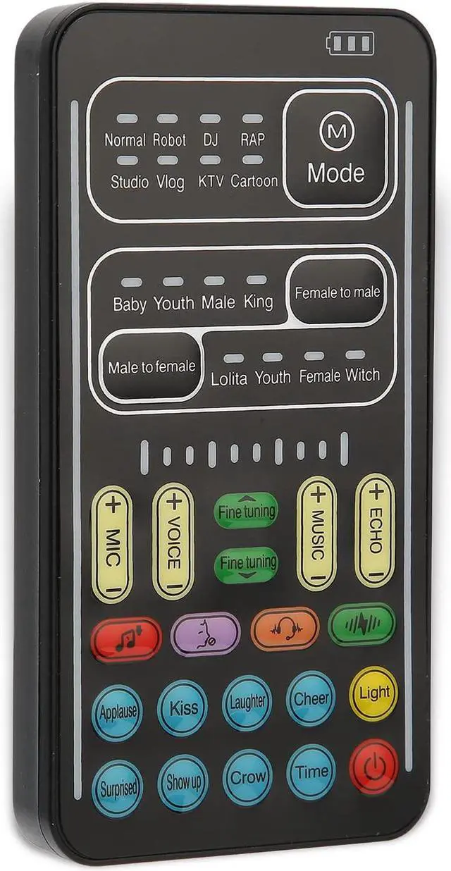 Main image of Portable Mini Voice Changer Device, Multifunctional Sound Changer Live Broadcast Sound Card for Mobile Phone Computer Game Devices, Handheld Microphone Voice Changer 8 Sound(I9 English Edition)