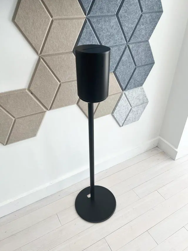 Alt view image 3 of 5 - ynVISION.DESIGN Fixed Height Floor Stand Compatible with SONOS Era 100 and Era 300 - Black 2 Pack (Pair)