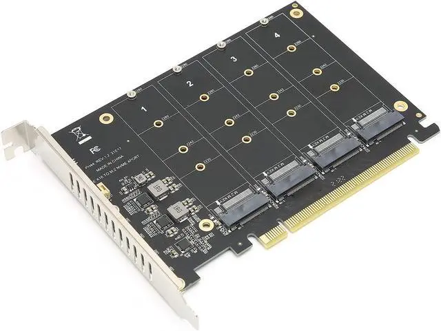 Alt view image 3 of 5 - Yosoo Health Gear 4 Port NVMe to PCIe Host Controller Expansion Card, M.2 PCIE Adapter Card, M.2 NVMe SSD to PCIE X16 M Key Hard Drive Converter Reader Expansion Card