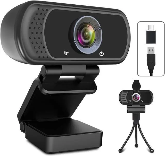 Main image of USB C Webcam for PC: 1080P HD Web Cam with Mic,Computer Camera with Privacy Cover & Tripod Stand for MAC Desktop Laptop, Wide Angle Webcam Pro Streaming Web Camera for Zoom/Skype/Teams/Webex