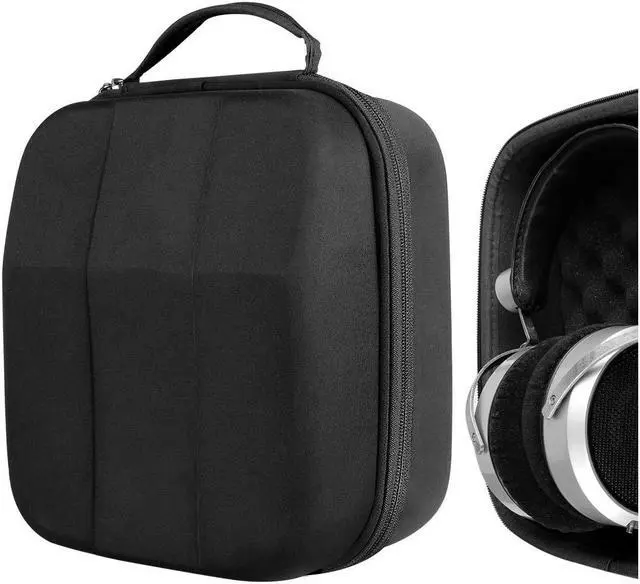 Main image of Geekria Shield Case for Large-Sized Over-Ear Headphones, Replacement Hard Shell Travel Carrying Bag with Cable Storage, Compatible with Grado PS1000e, HiFiMAN HE6se Headsets (Black)