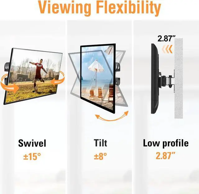 Alt view image 3 of 5 - ELIVED TV Wall Mount Monitor Mount for Most 13-30 Inch TVs Single Stud Up to VESA 100x100mm, Plus Universal TV Mounting Hardware Kit includes Screws, Washers, Spacers and Concrete Anchors