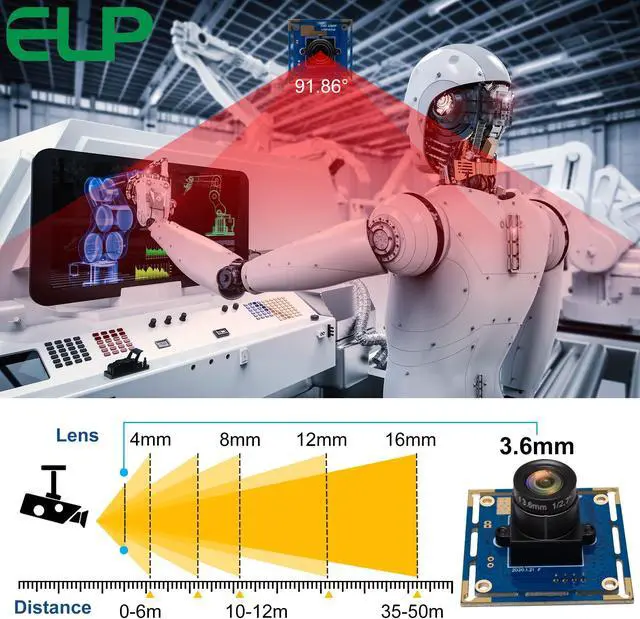 Alt view image 4 of 5 - ELP 1080P USB Security Camera Module High Speed 2megapixel HD Free Driver USB with Camera Wide Angle PC Camera Raspberry Pi Developing Board Mini UVC USB2.0 Industrial Video Webcam Board for Computer