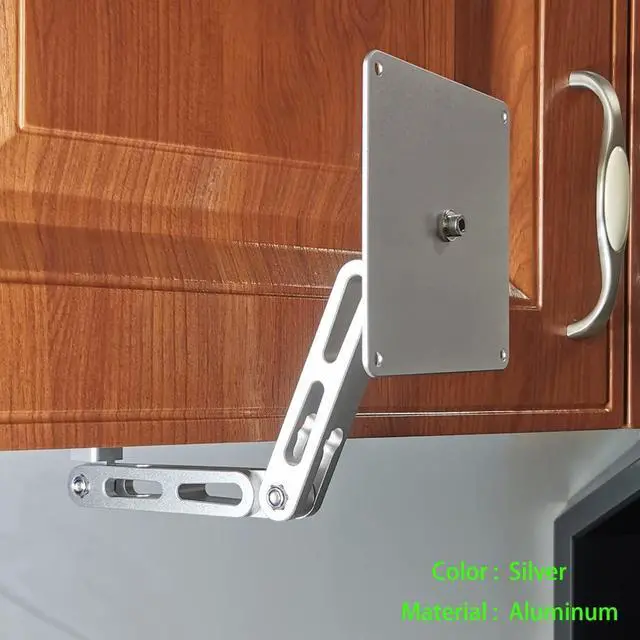 Alt view image 2 of 5 - ATOPHK Under-Cabinet Mount, Aluminum Material Stand for  Echo Show 15,Multi Angle Adjustment,Horizontal and Vertical Screens Rotate Freely,Ceiling or Under-Cabinet Mount Silver
