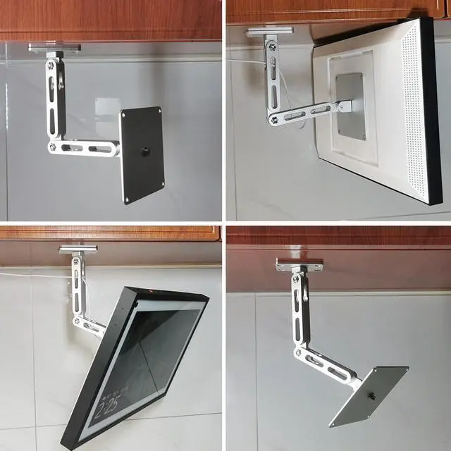 Alt view image 4 of 5 - ATOPHK Under-Cabinet Mount, Aluminum Material Stand for  Echo Show 15,Multi Angle Adjustment,Horizontal and Vertical Screens Rotate Freely,Ceiling or Under-Cabinet Mount Silver