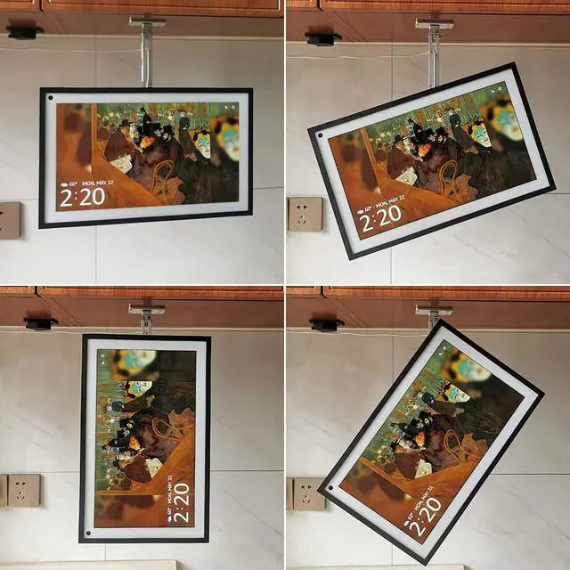 Alt view image 3 of 5 - ATOPHK Under-Cabinet Mount, Aluminum Material Stand for  Echo Show 15,Multi Angle Adjustment,Horizontal and Vertical Screens Rotate Freely,Ceiling or Under-Cabinet Mount Silver