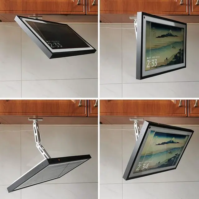 Alt view image 5 of 5 - ATOPHK Under-Cabinet Mount, Aluminum Material Stand for  Echo Show 15,Multi Angle Adjustment,Horizontal and Vertical Screens Rotate Freely,Ceiling or Under-Cabinet Mount Silver