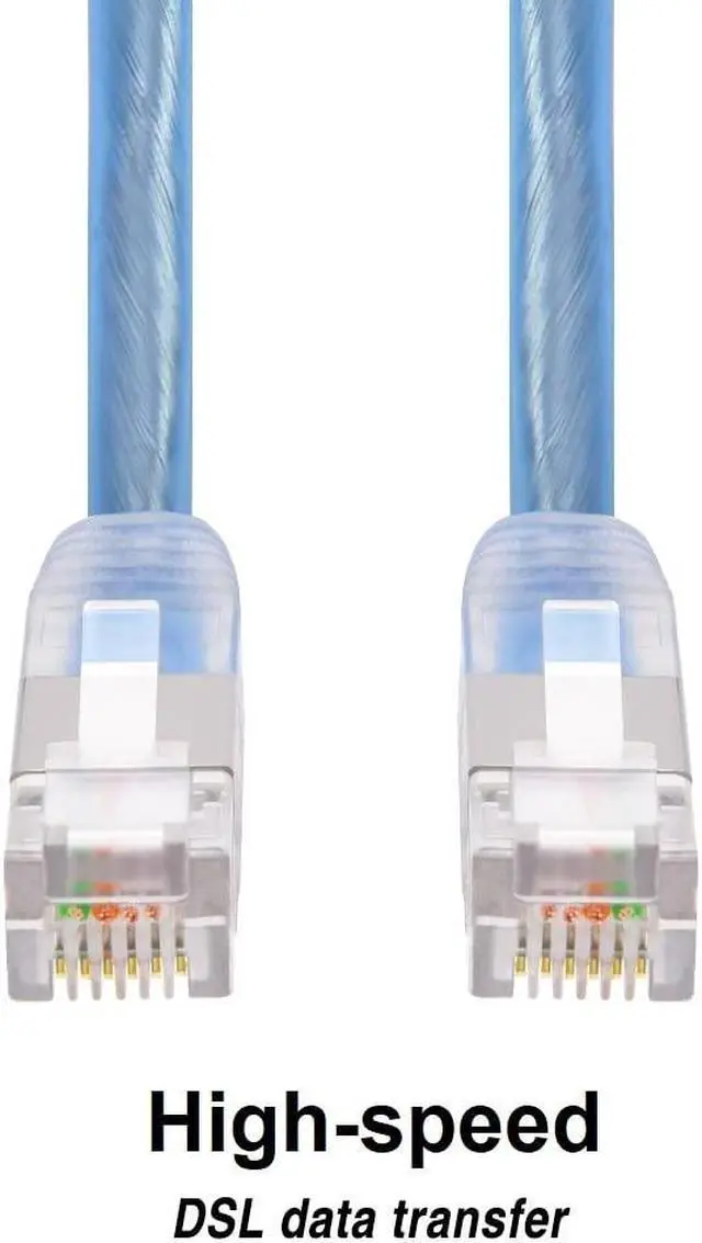 Alt view image 2 of 5 - Beszin 2-Pack RJ11 50Ft Shielded Modem Cable for High Speed DSL Internet, for Broadband DSL Modems, High Speed Data Transfer, Home DSL Ethernet Phone Jack Cable