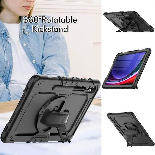 Alt view image 3 of 5 - Gylint S10 Ultra Case with 14.6 Inch Screen Protector, Hand & Shoulder Straps, Rotating Stand, Pen Holder - Black