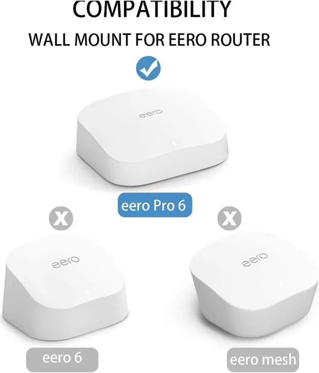 Alt view image 4 of 5 - Screwless Wall Mount for eero Pro 6 tri-Band mesh Wi-Fi 6 Router Holder, No Tools Required, No Drilling, Easy to Install, Strong VHB Adhesive Mount by HOLACA (2 Pack)