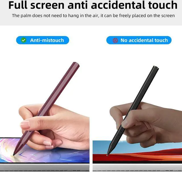 Alt view image 4 of 5 - SSS·GRGB Stylus Pen for Microsoft Surface Pro9/8/X/7/6/5/4/3 Surface Go 3/2/1 Surface 3/Laptop/Studio/Book 4/3/2/1 with 4096 Tilt Pressure Palm Rejection Magnetic Attachment Rechargeable, Red