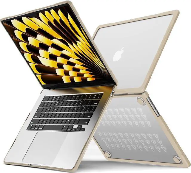 Alt view image 4 of 5 - Tuiklol for MacBook Air 15'' Case with M3 M2 Chip 2024 2023 Release Model A3114 A2941,Heavy Duty Protective Hard Shell with Keyboard Cover Screen Protector for MacBook Air 15.3 inch Cover,Khaki