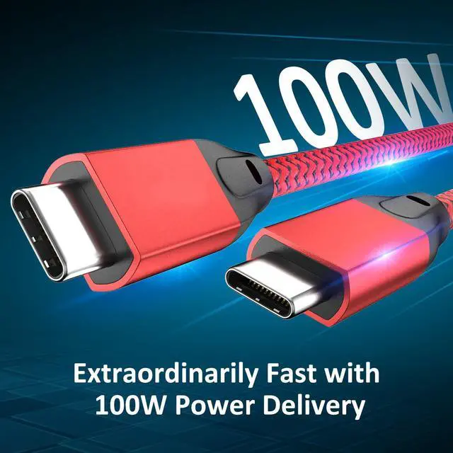 Alt view image 2 of 5 - UseBean USB C to USB C Cable 100W 15FT 2Pack, USB C 3.2 Gen 2X2 20Gbps Data Cable 4K Video, Type-C PD Fast Charging Cord, for MacBook Pro, iPad Mini 6/ Pro, Galaxy S24+/S24 Ultra/S23, Switch