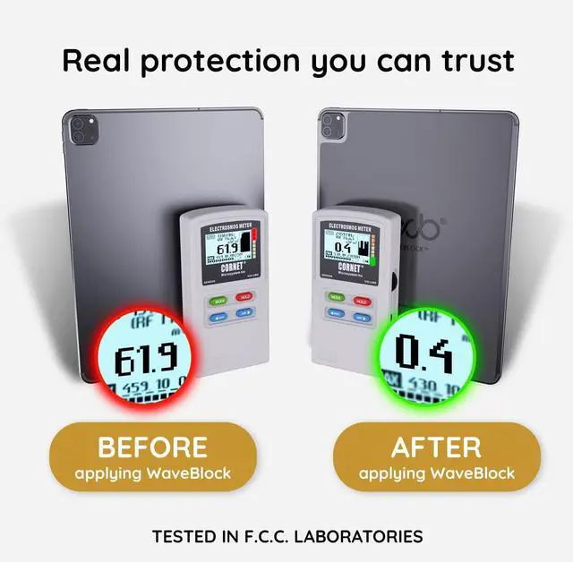 Alt view image 3 of 5 - WaveBlock iBlock Protection Sticker for iPad Air 3, Harm Blocker for Tablet, 5G Shield Reduction, Fits Beneath Case, Tested in FCC Certified Lab