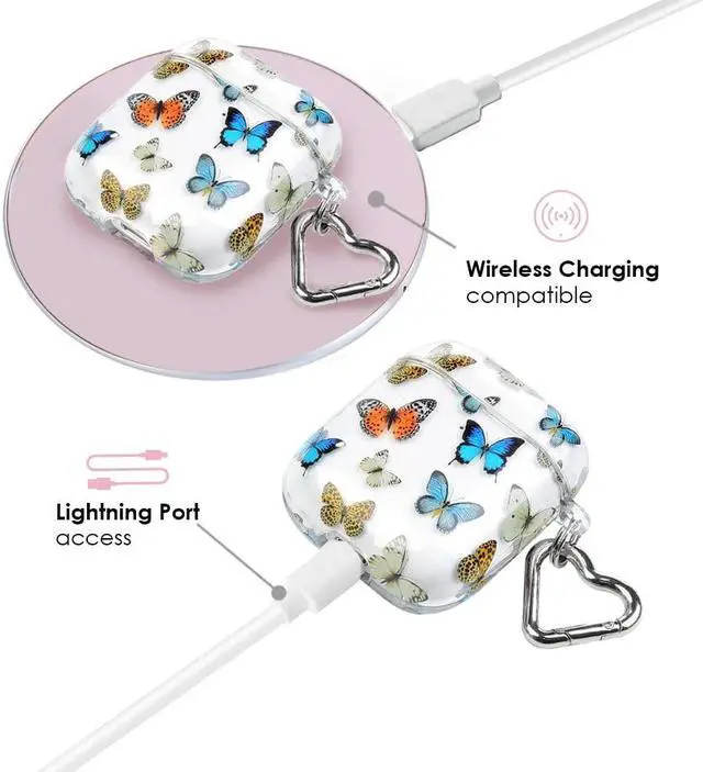 Alt view image 5 of 5 - Velvet Caviar Compatible with AirPods Case 2nd and 1st Generation - Cute Protective Hard Cover for Women - Butterfly Dreams