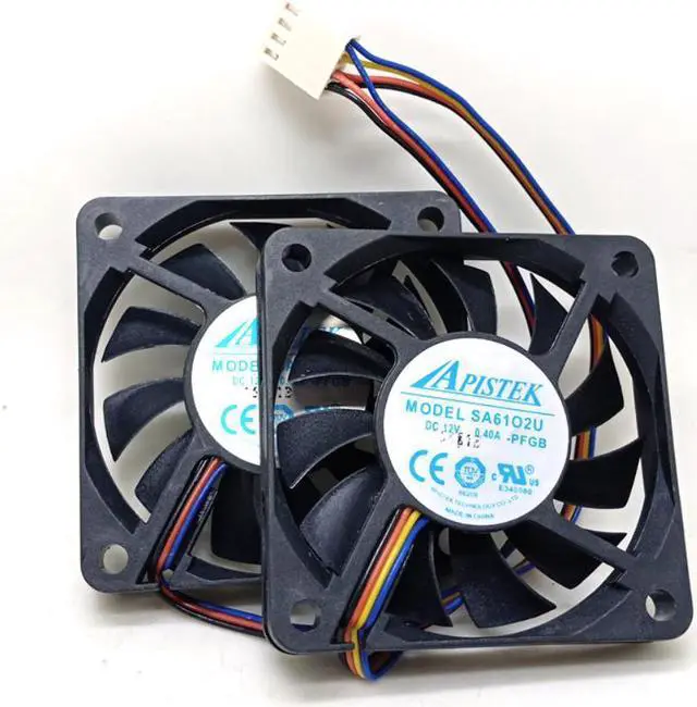 Main image of set of 2 fans For Shuttle XH170V Slim PC Computer APISTEK SA61O2U SA6102U PFGA 6010 slim 60x60x10mm 60mm 6CM 4Pin Cooling Fan