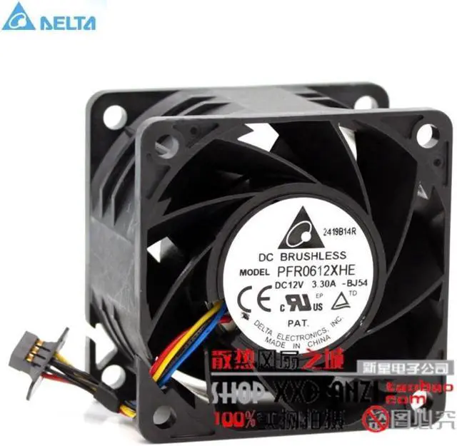 Main image of new Delta 6038 PFR0612XHE DC 12V 3.30A ultra violent strong air flow high speed axial fan