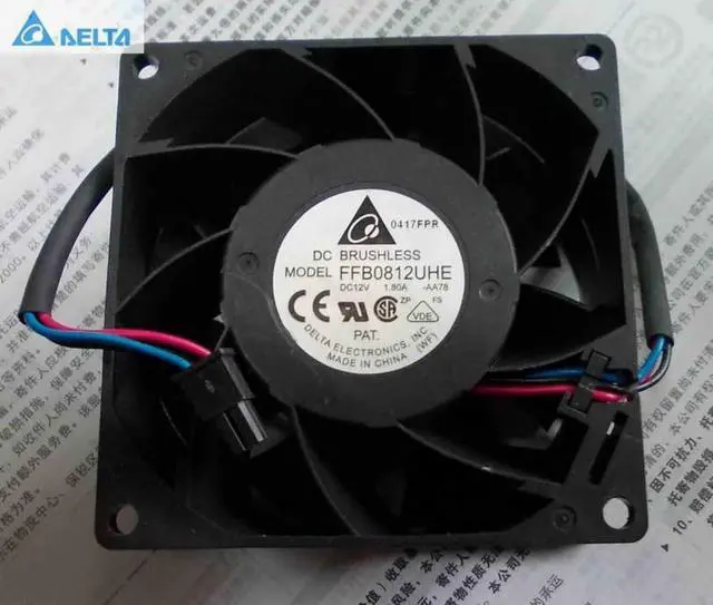 Main image of for delta ffb0812uhe 12v 1.80a 8038 8cm server cooling fan