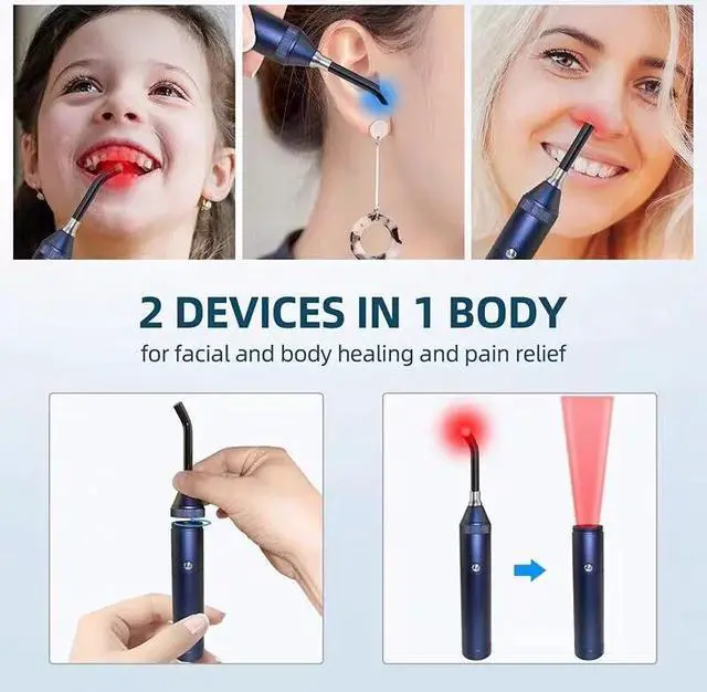 Alt view image 2 of 5 - COZING Red Light Cold Sore Therapy Cold Sore Canker Sore Treatment Device Infrared Red Light Therapy Device for Lips Mouth Nose Ear Body Patches Pain Relief