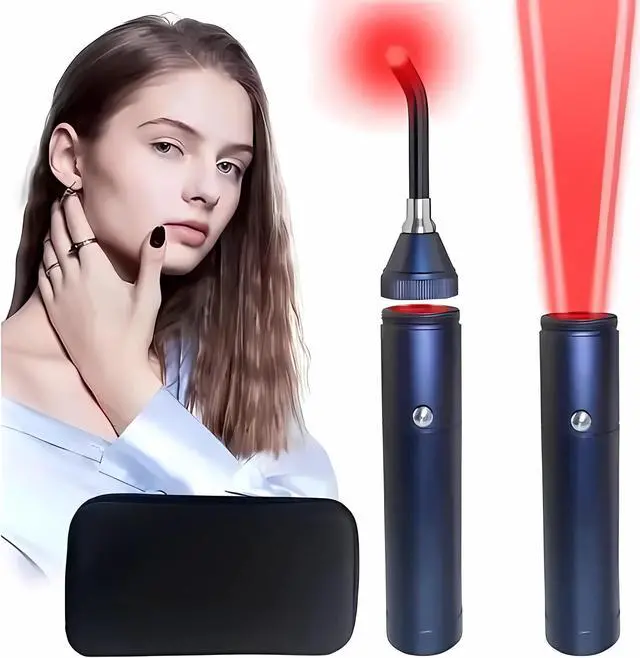 Alt view image 6 of 6 - COZING Red Light Therapy Device, Cold Sore Canker Sore Treatment for Lips, Infrared Light Therapy for Lips Mouth Nose Ear Knee Feet Hands Joint Muscle Nerve Pain Relief with Removable Tip